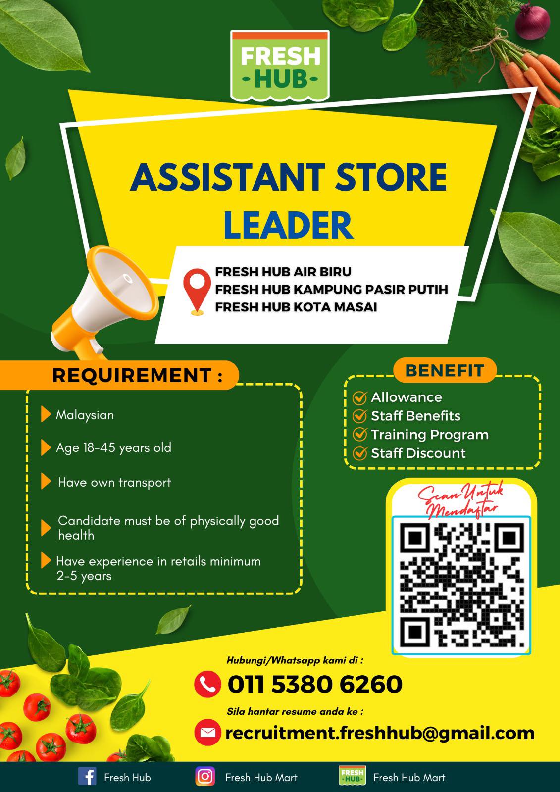 Fresh Hub - 📢 WE’RE HIRING! Bersedia untuk level up dalam... | Facebook