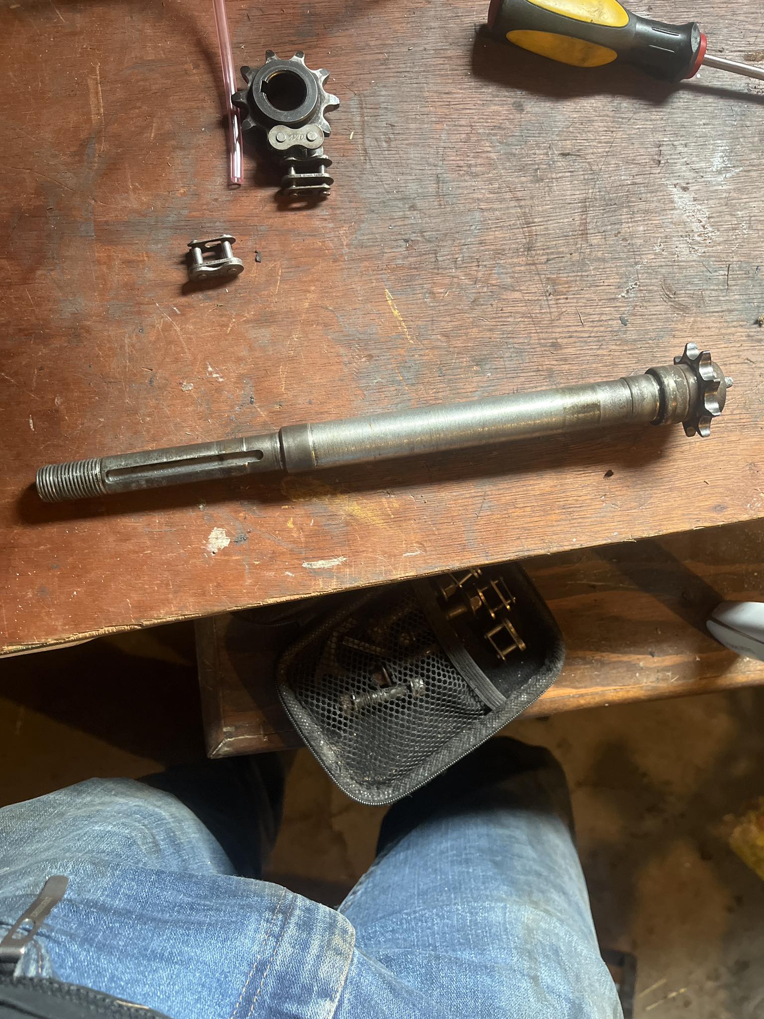 Replacement jack shaft for Coleman B200 mini bike