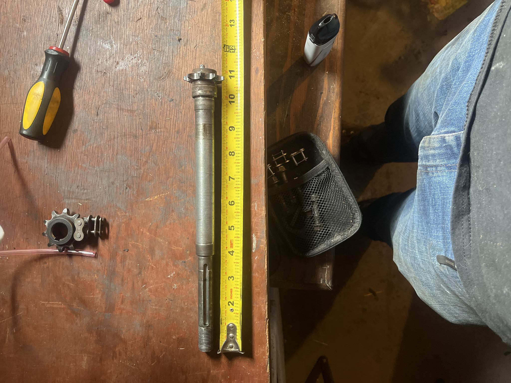 Replacement jack shaft for Coleman B200 mini bike