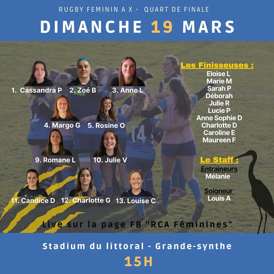 🖤🤍 💙💛 Voici la composition de... - Rugby féminin dunkerque | Facebook