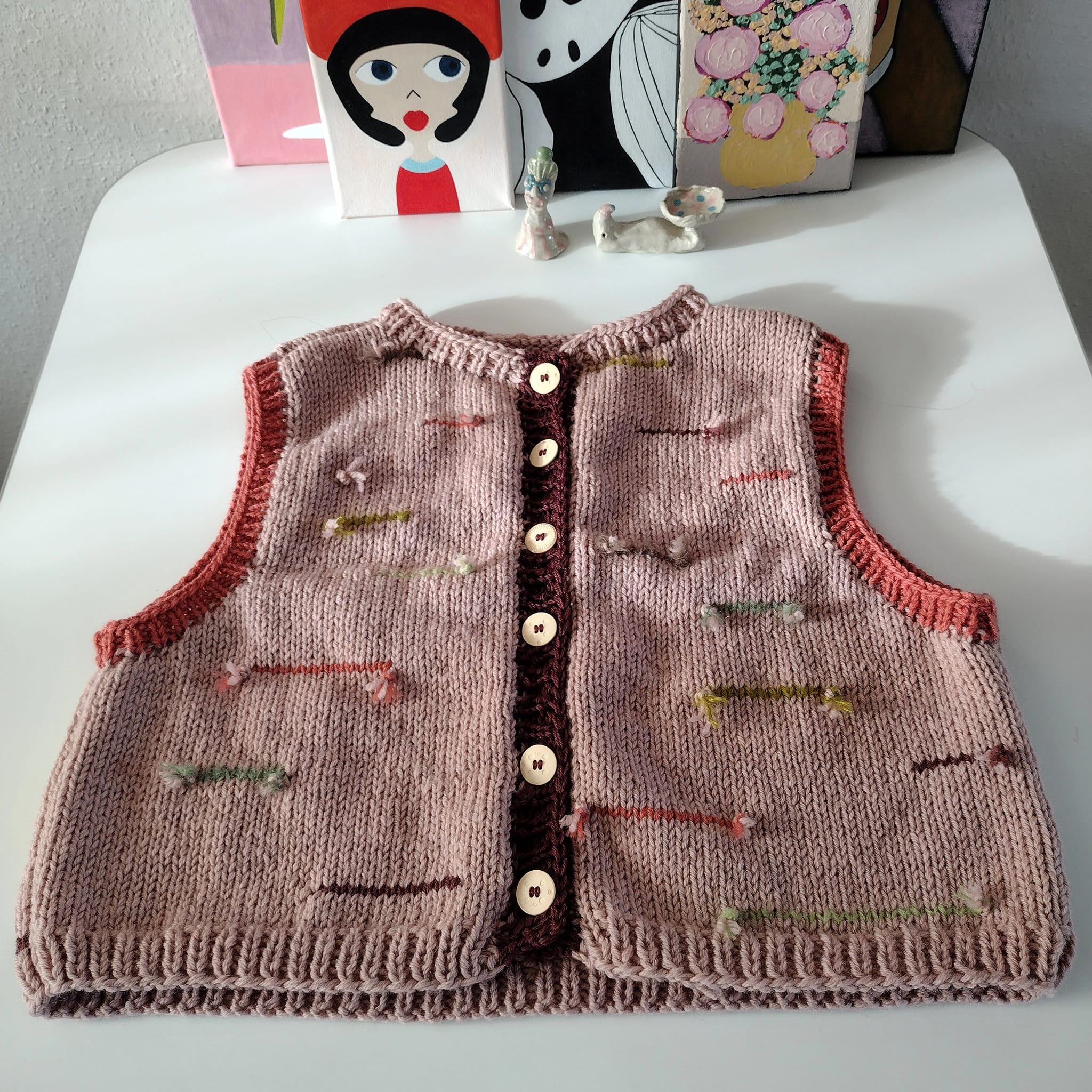 Hand knitted cable vest 1988... I think the use of the alternate 