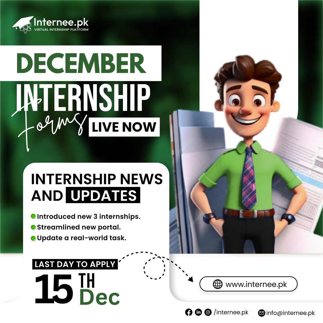 Internee.pk - 🎓 December Internship Program at Internee.pk... | Facebook