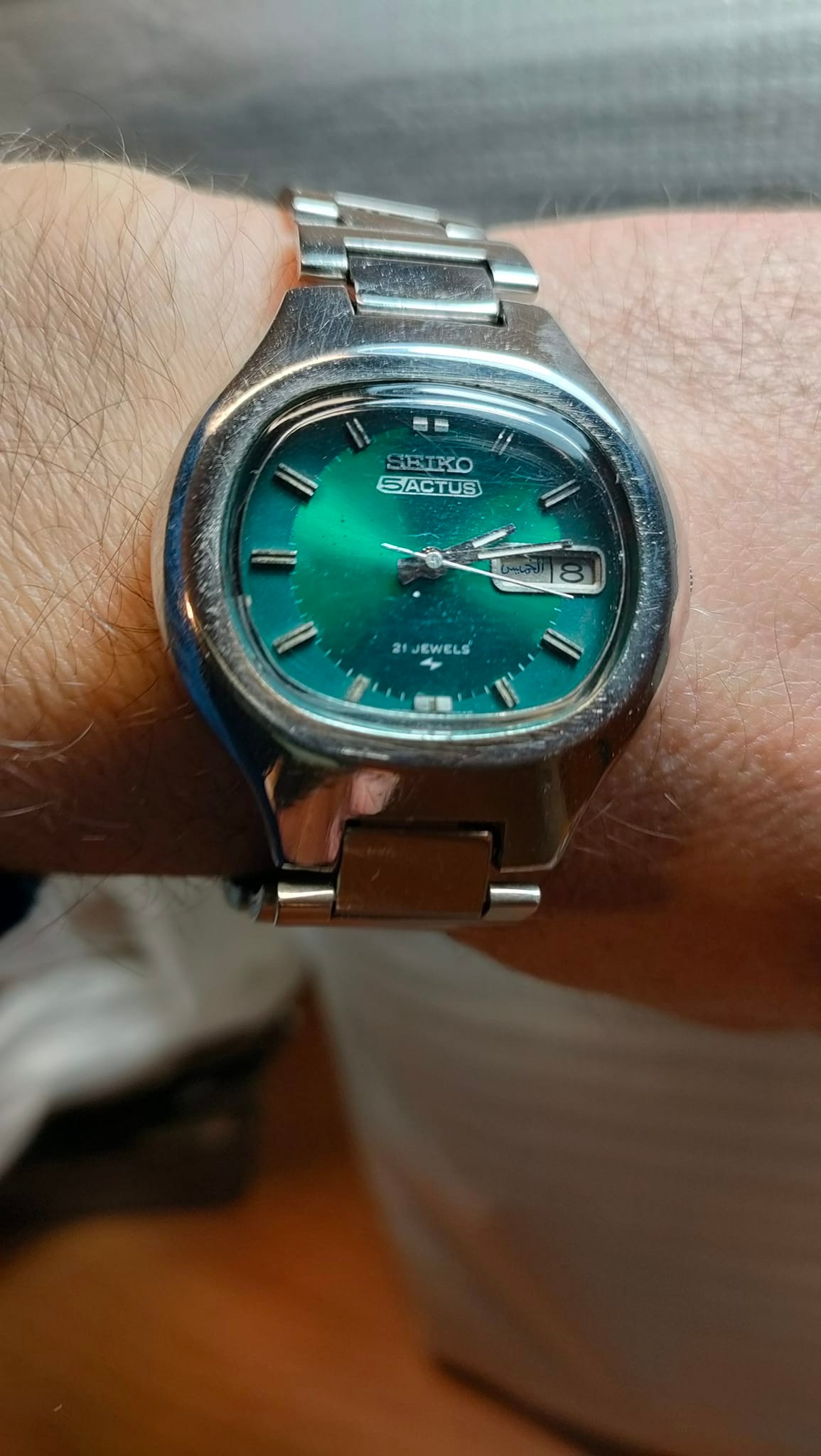 Vintage SEIKO 5 ACTUS Green 💚🍏 Dial 7019-5010