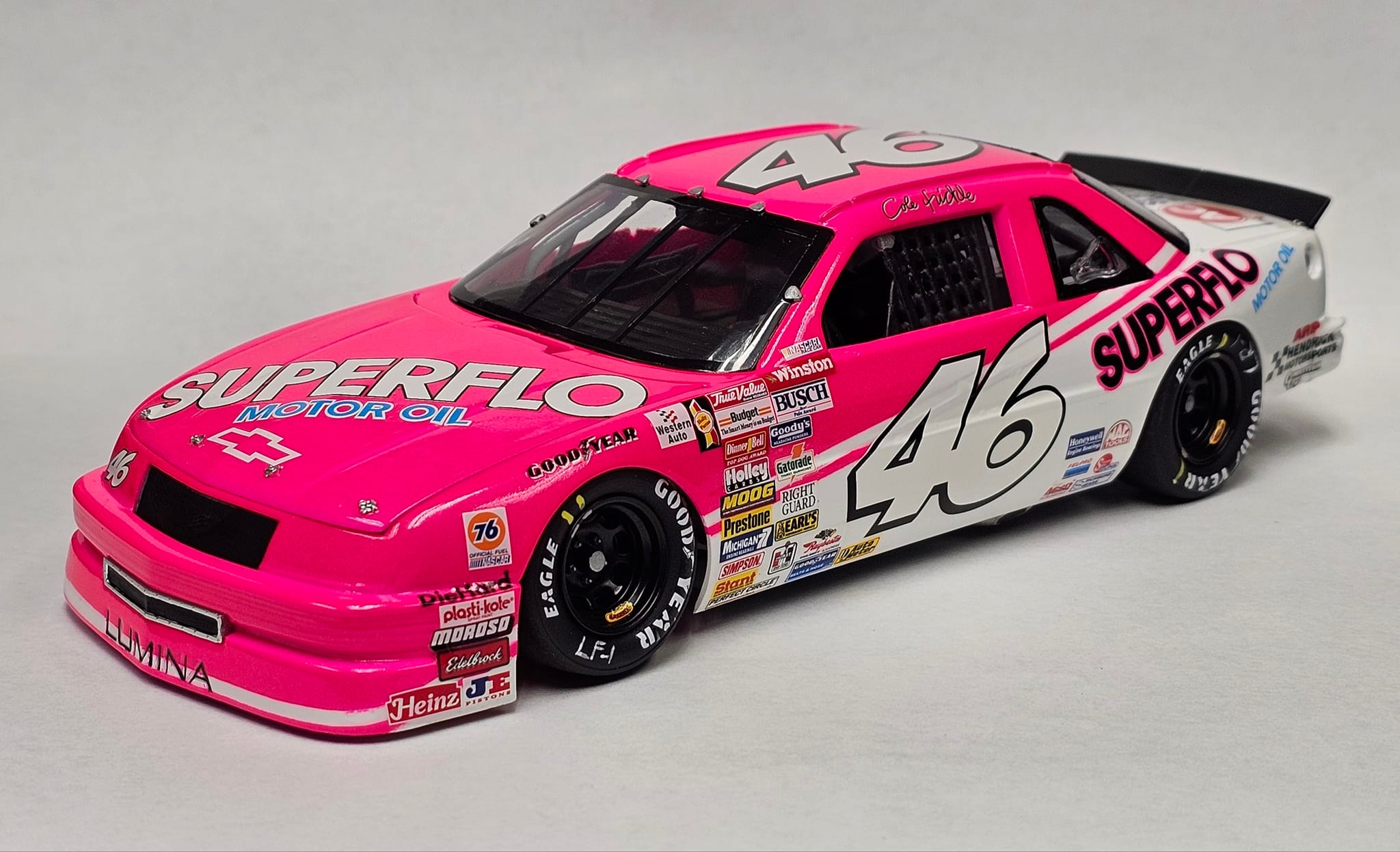 マルサン　450　ゴロー　珍彩色　後藤彩色所　ワンオフ　カスタムペイント Custom-built DoT Superflo car with fluorescent pink paint in