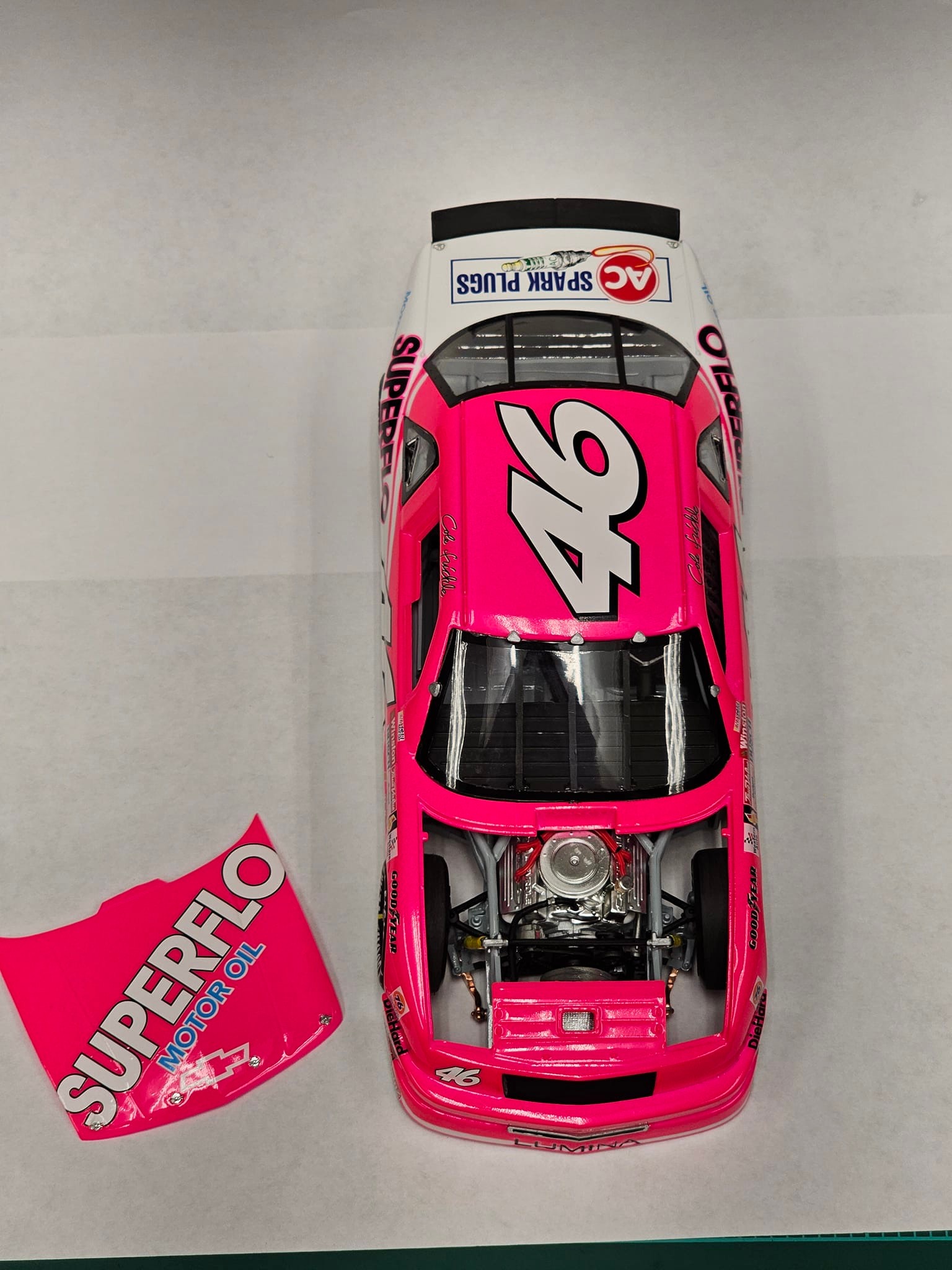 Custom-built DoT Superflo car with fluorescent pink paint in