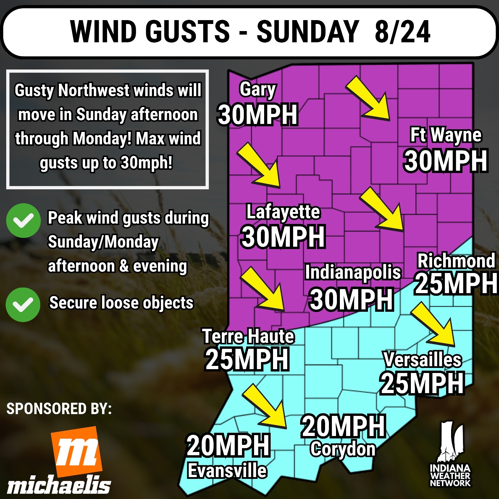 Gusts to 25-30mph possible... - Indiana Weather Network | Facebook