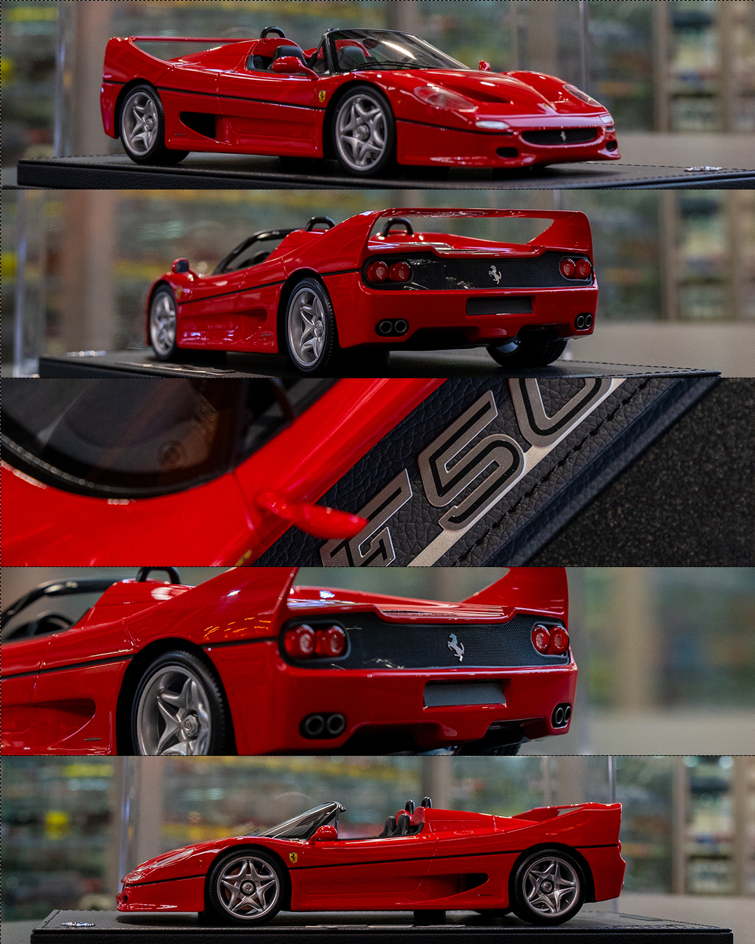 Ferrari F50 coupe 1995 scale model in metallic titanium gray