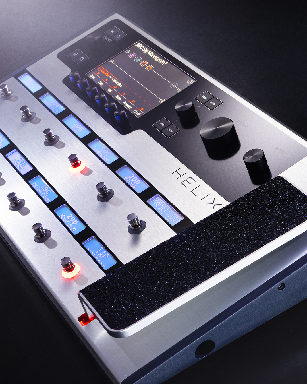 Classic Line 6 Helix power in a new gleaming, platinum finish