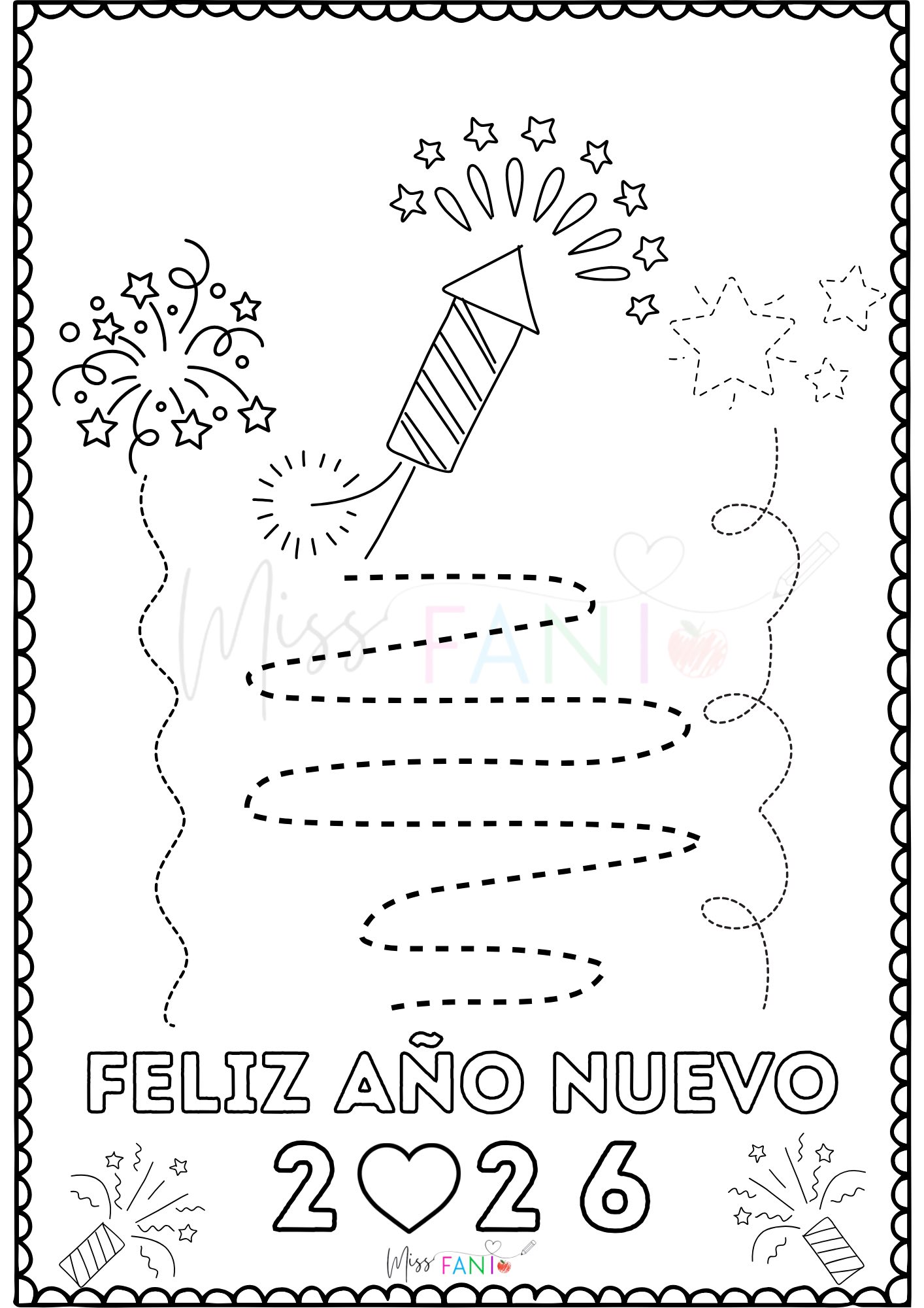 Miss Fani - Traza y colorea, FELIZ AÑO NUEVO 2026 | Facebook