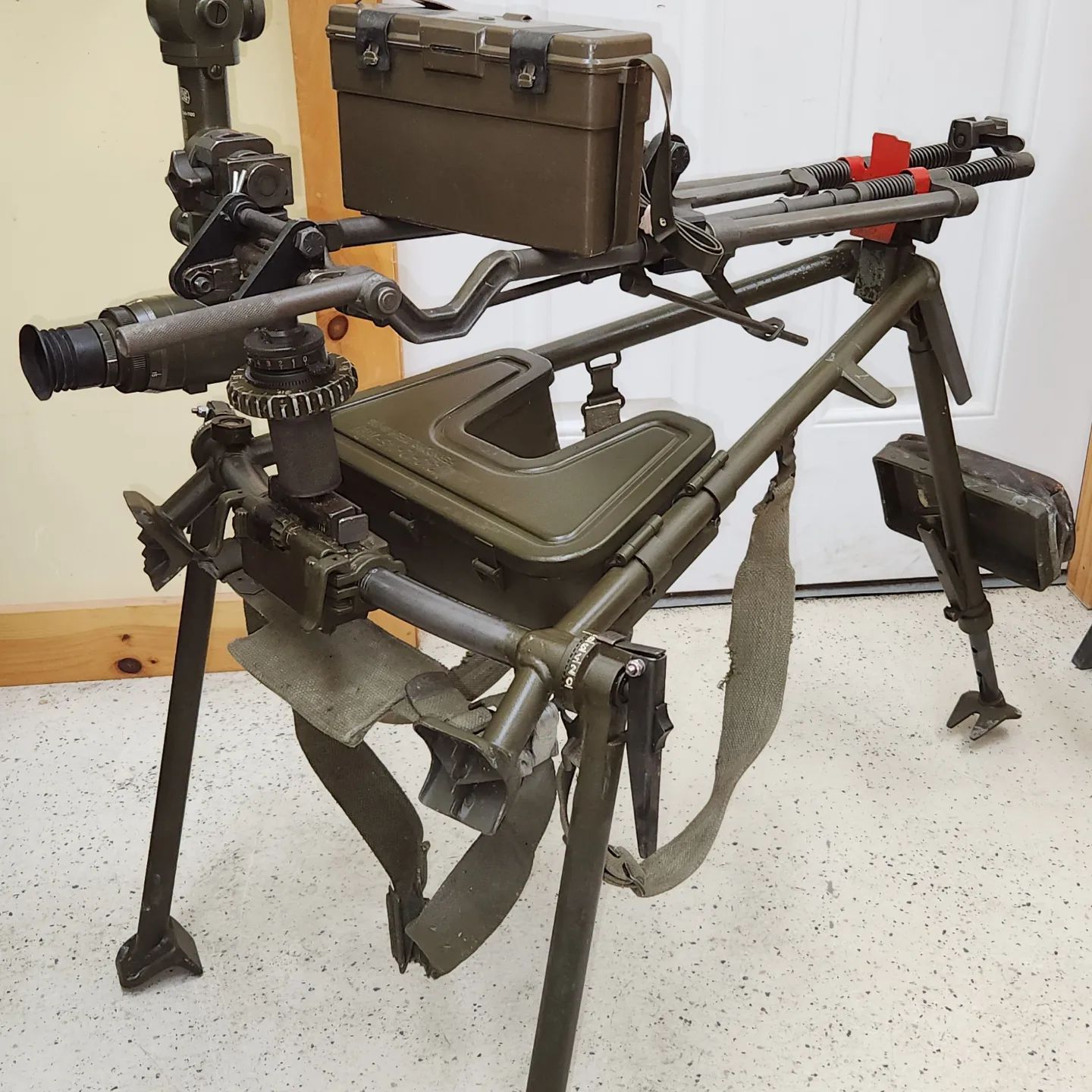 M1917a1 tripod mounted on M4 cart