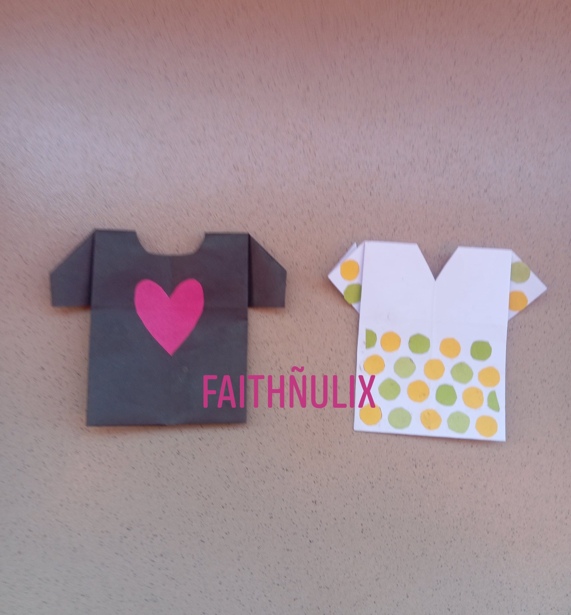 Pictorial Representation of How to make Origami Paper T-shirts 