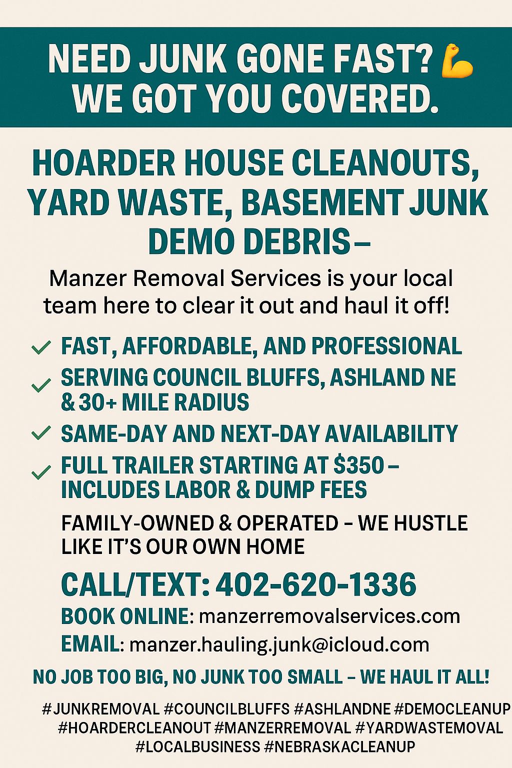 Manzer Removal Services | Carter Lake IA
