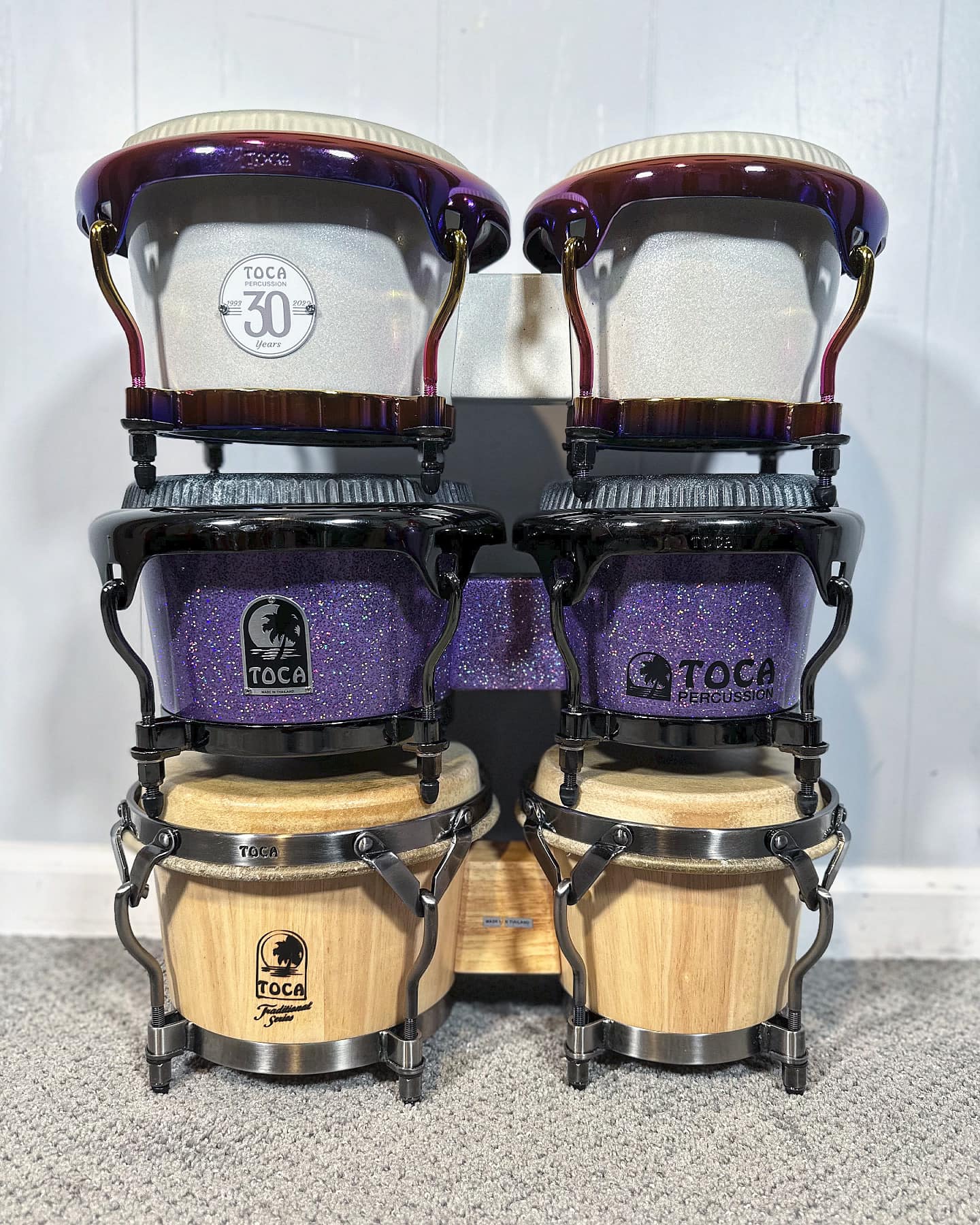 Toca Eric Piza Signature Bongo. 7” & 9”, with Black Powder-Coated