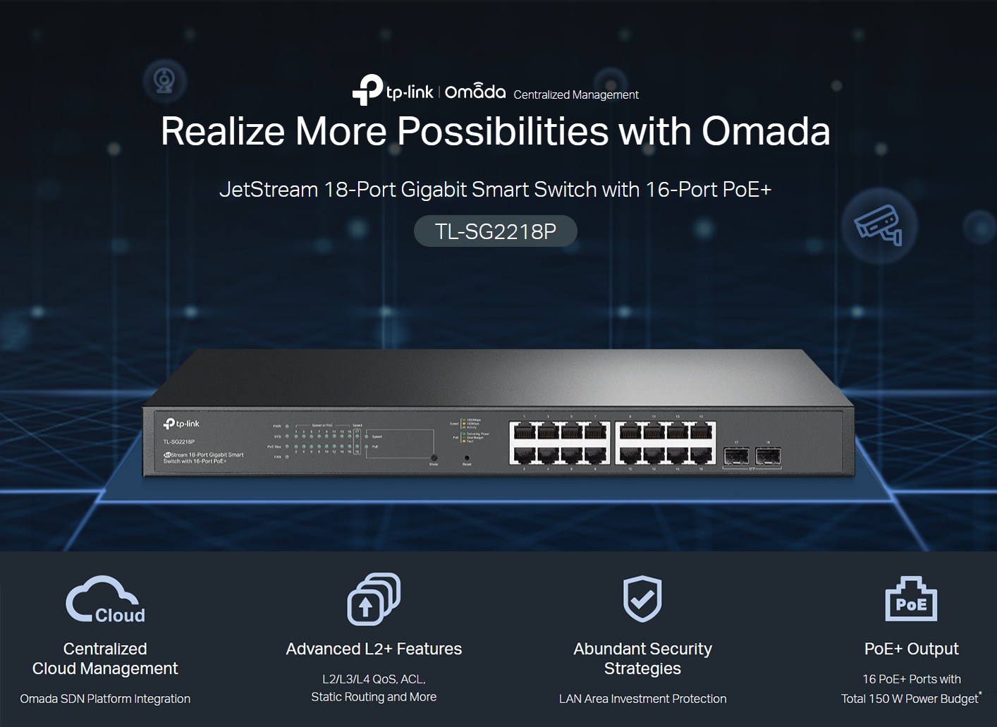 Buy TP Link SG3452P JetStream 52-Port Gigabit L2 Managed Switch with 48-Port PoE in UAE | Best Price & COD