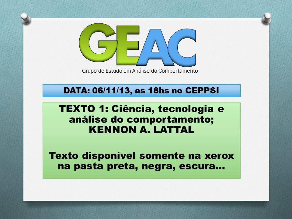 GEAC - Grupo de Estudo em Análise do Comportamento