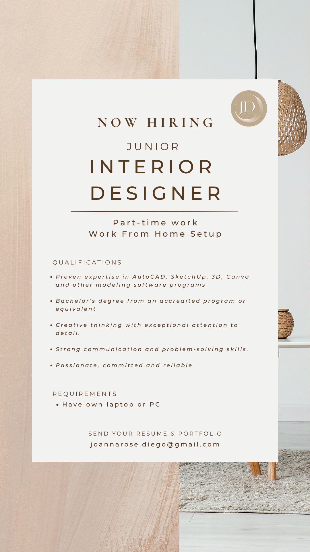 Job Opportunity: Junior... - Joanna D. Interior Studio