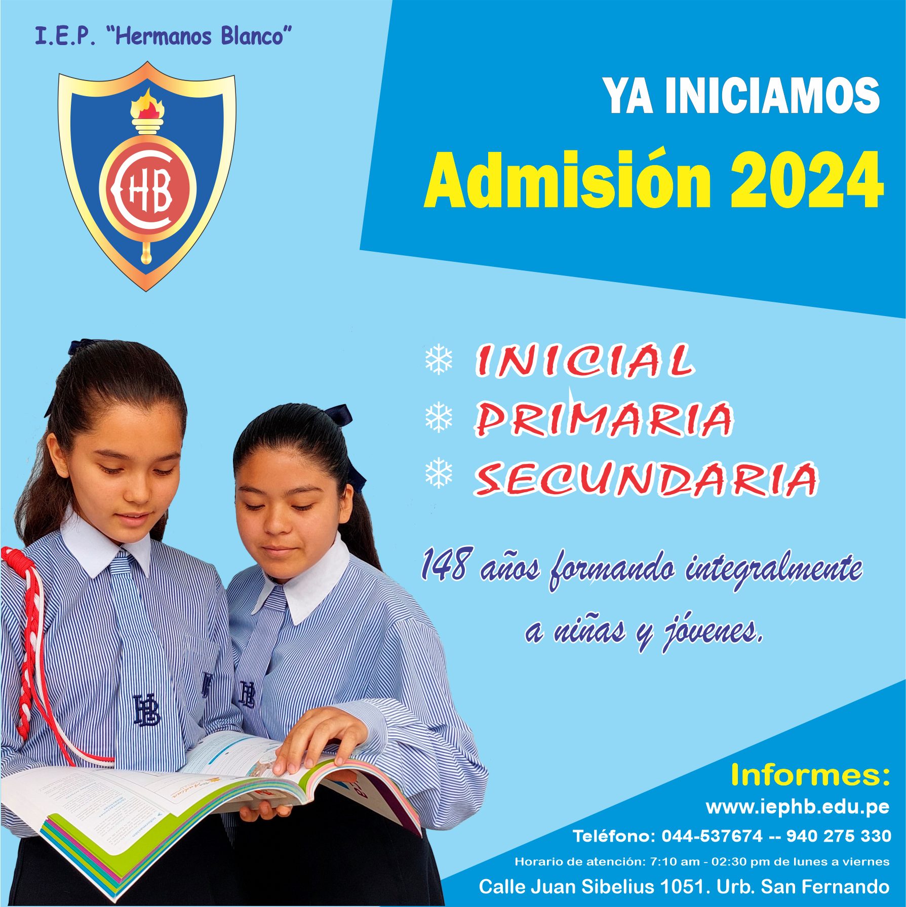 MATRÍCULAS ABIERTAS 2024, se... - IEP Hermanos Blanco | Facebook