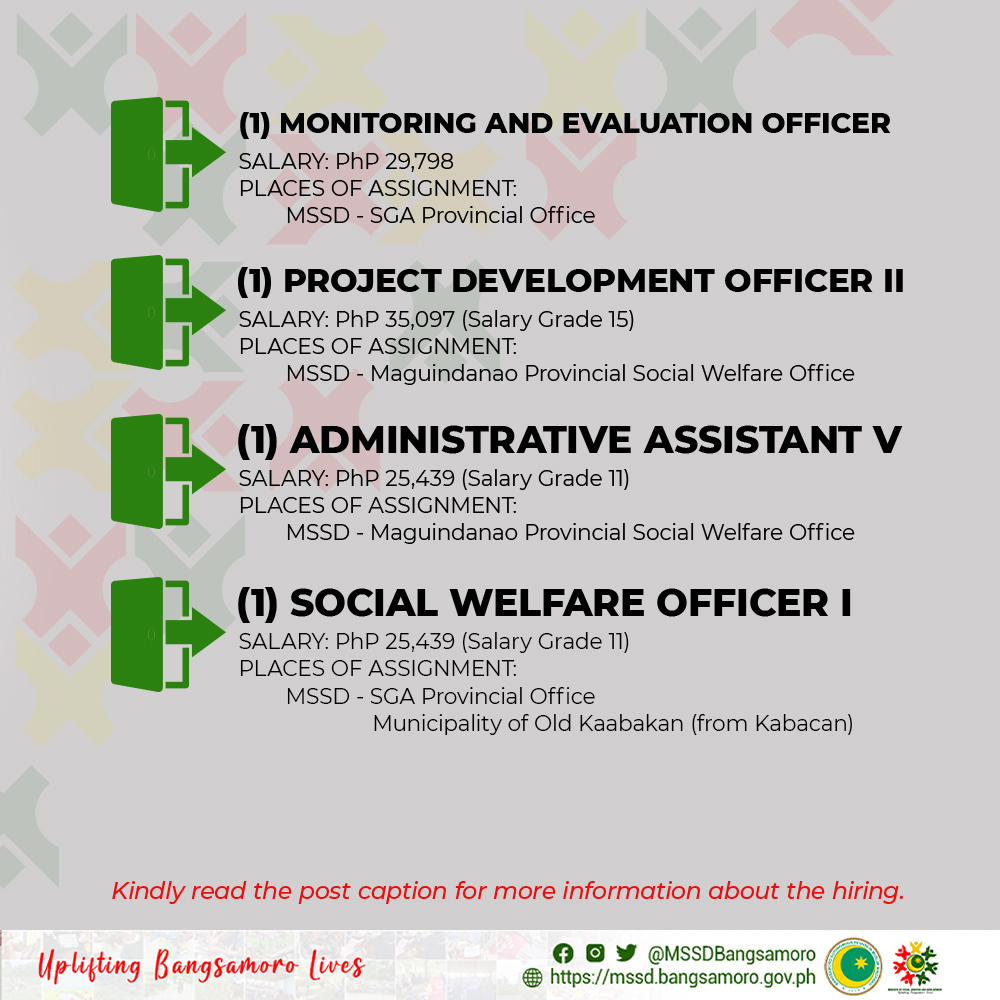 𝗝𝗢𝗕 𝗩𝗔𝗖𝗔𝗡𝗖𝗬... - Ministry of Social Services and Development | Facebook