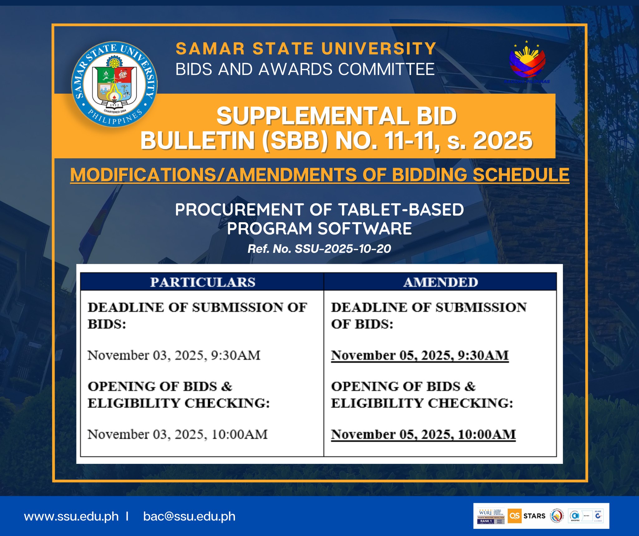 SSU Bids and Awards Committee | Catbalogan