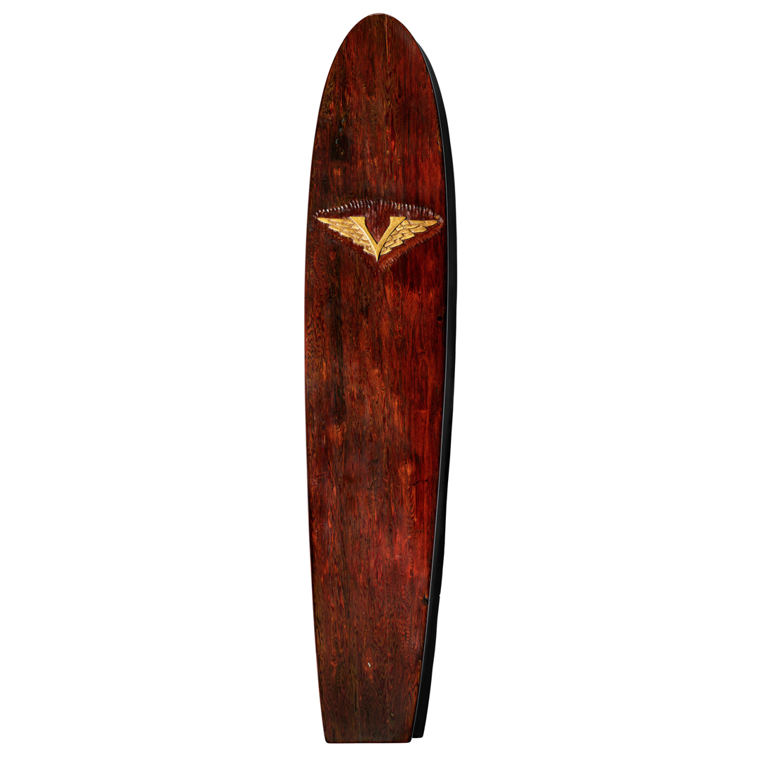 A century-old surfboard handcrafted by Duke Kahanamoku of Hawaiʻi