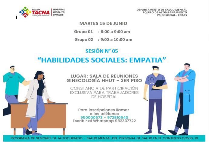 Hospital Hipólito Unanue de Tacna - #EDAPS #DepSaludMental SESIÓN N° 05 ...