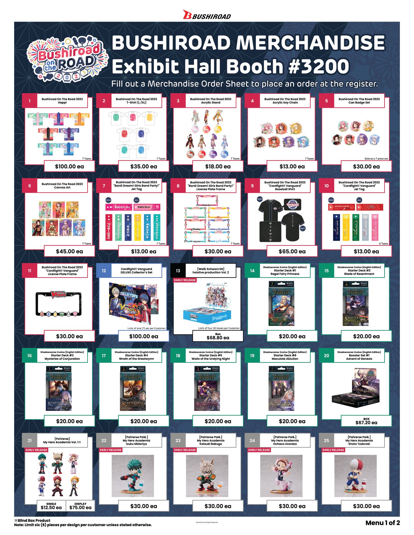 Bushiroad merchandise at Anime Expo 2023
