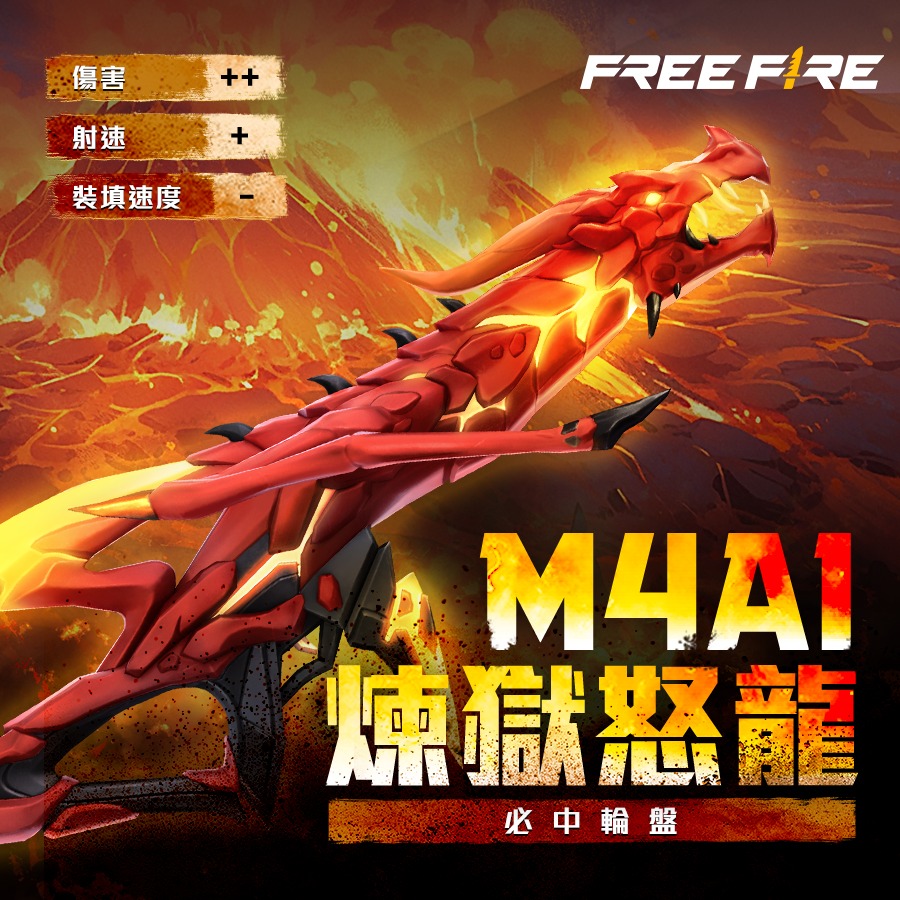 Free - 🀄 必中輪盤｜#煉獄怒龍M4A1 🀄 - 來自烈焰深處的怒吼 隨著一聲爆破降臨於世 究竟是誰驚擾了牠 😱 超搶眼火焰特效與艷紅色 ...