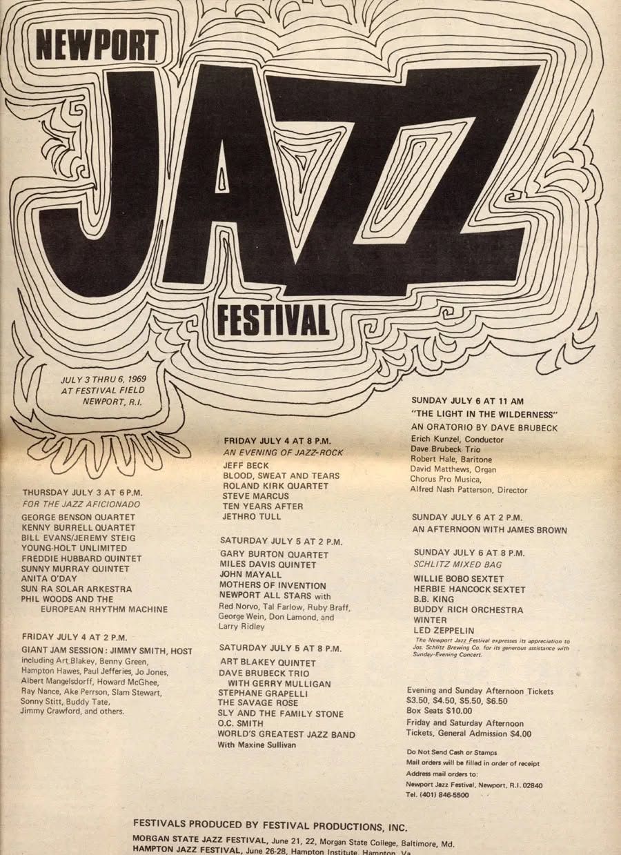 Newport jazz festival 1969 lineup