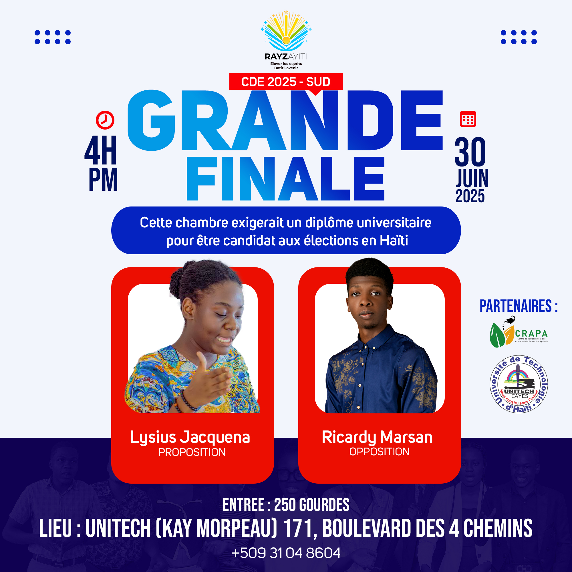 Rayzayiti - Lundi 30 Juin 2025 à 4h PM à l’UNITECH (Kay Morpeau), 171 ...