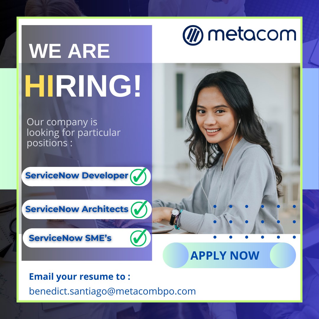 Benedict - 📍Hello Connections!!! Metacom BPO is urgently hiring for ...