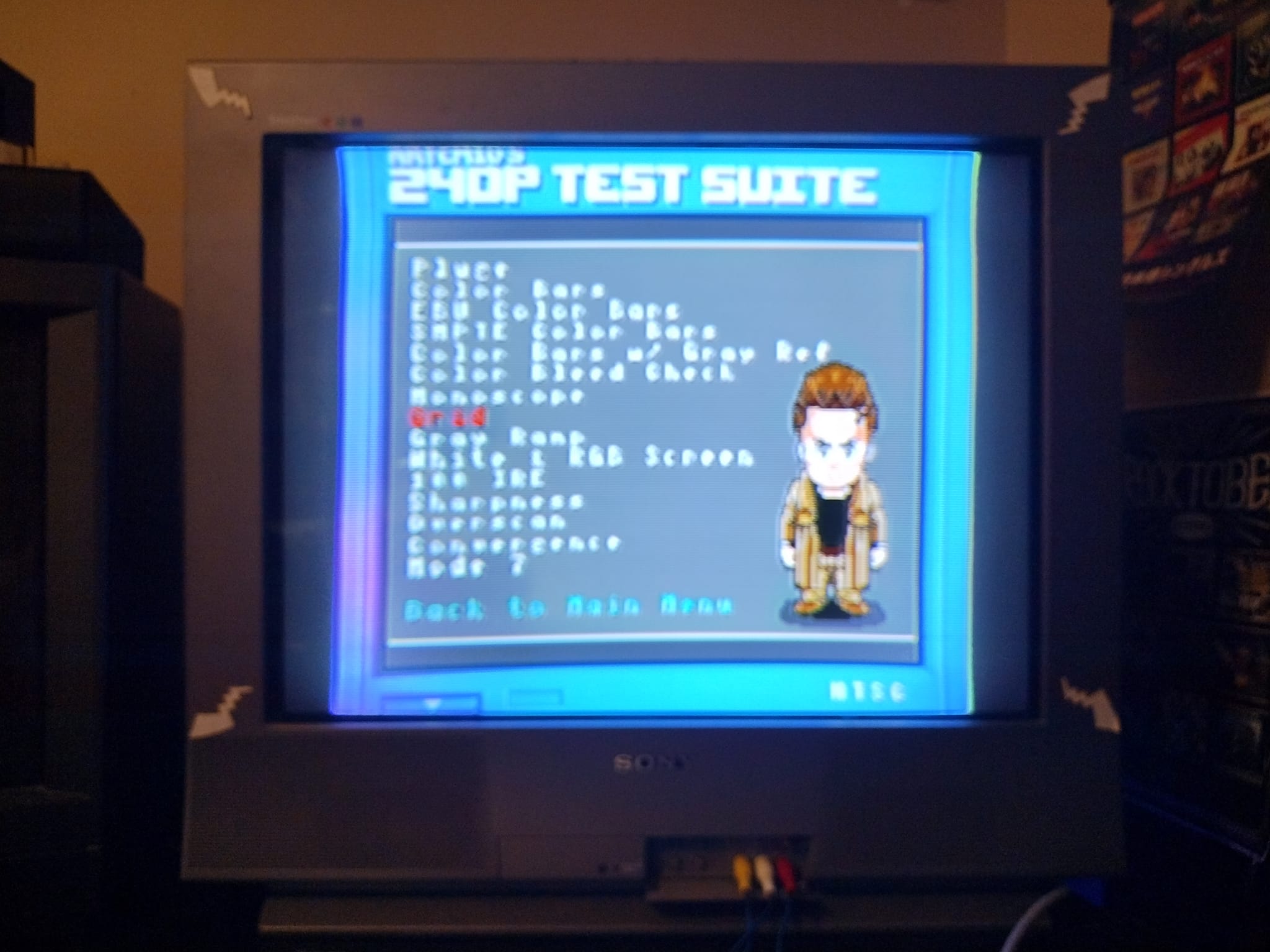 Adjusting TV settings with modded WiiU test suite on KV-27FS13