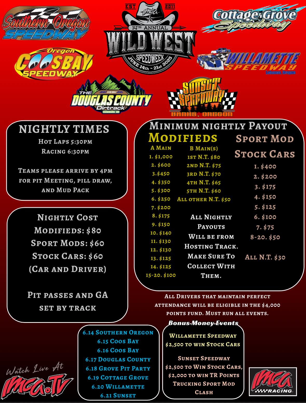 IMCA - General Information post for the week We can’t wait to welcome ...