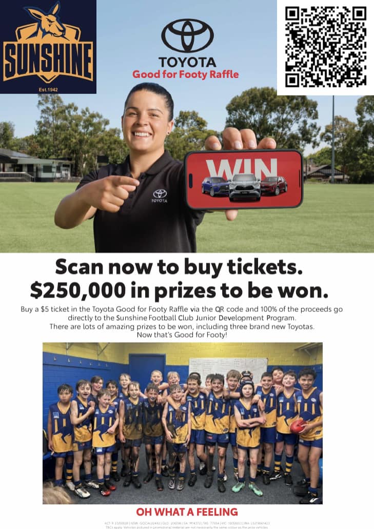 2023 TOYOTA GOOD FOR FOOTY RAFFLE... - Sunshine Football Club