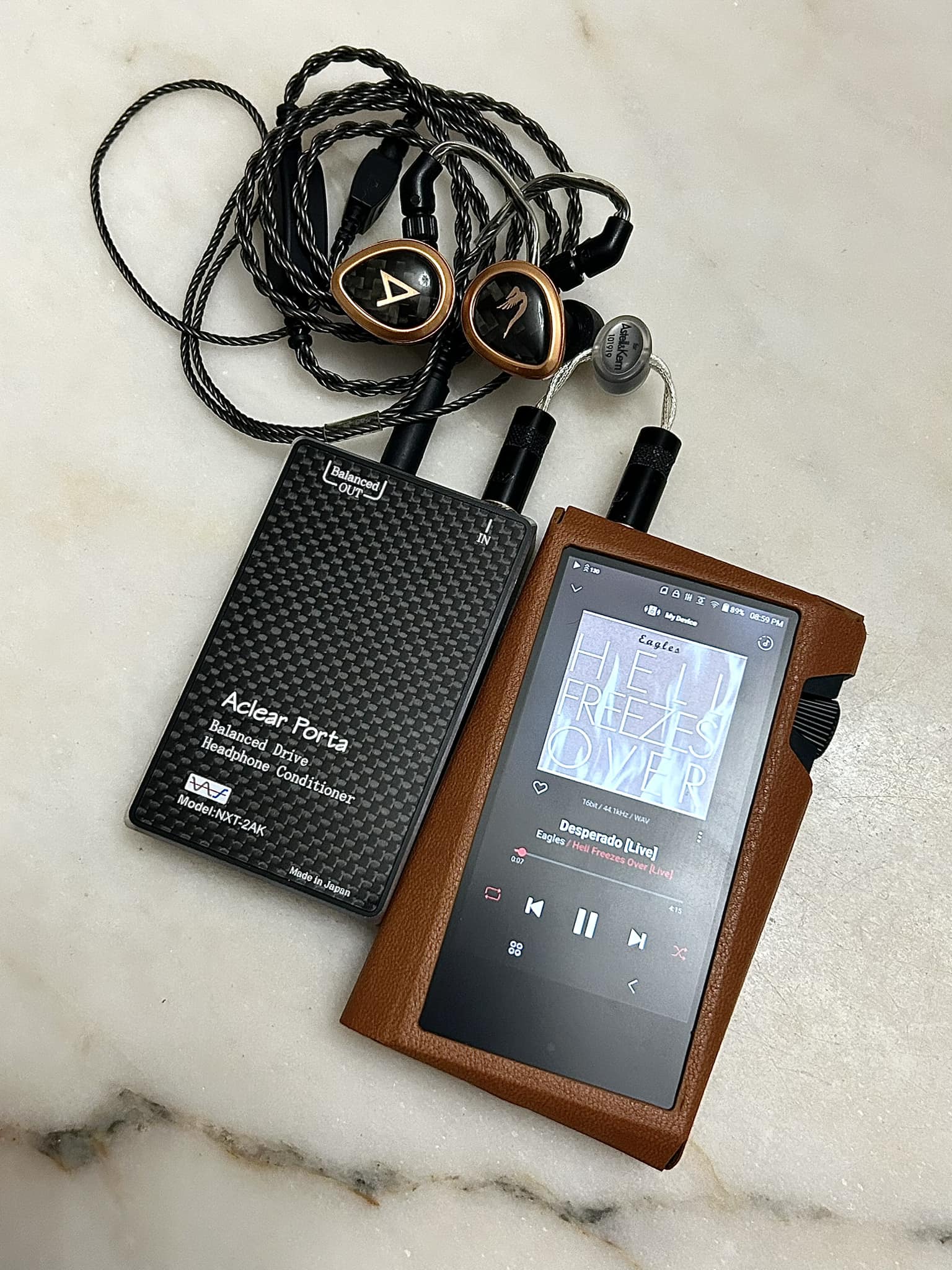 SR35 and AK's JH audio Rosie with headphone conditioner and silver