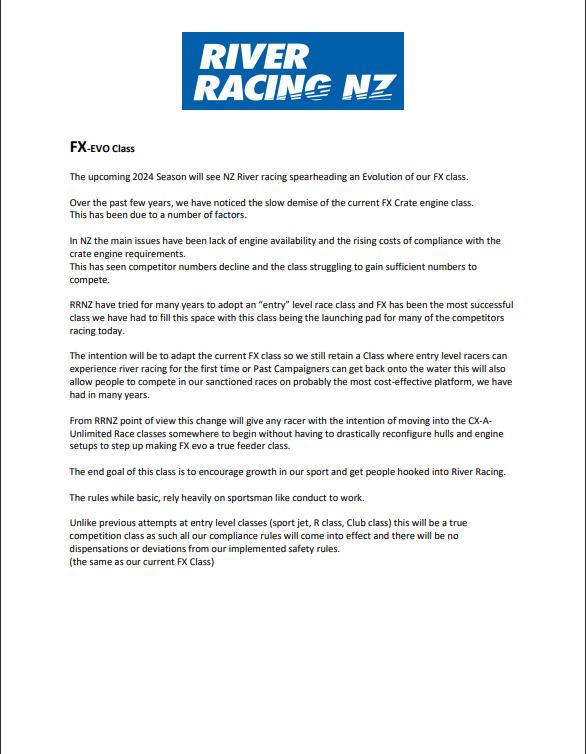 ##Exciting news for the future of River Racing New Zealand## The New ...