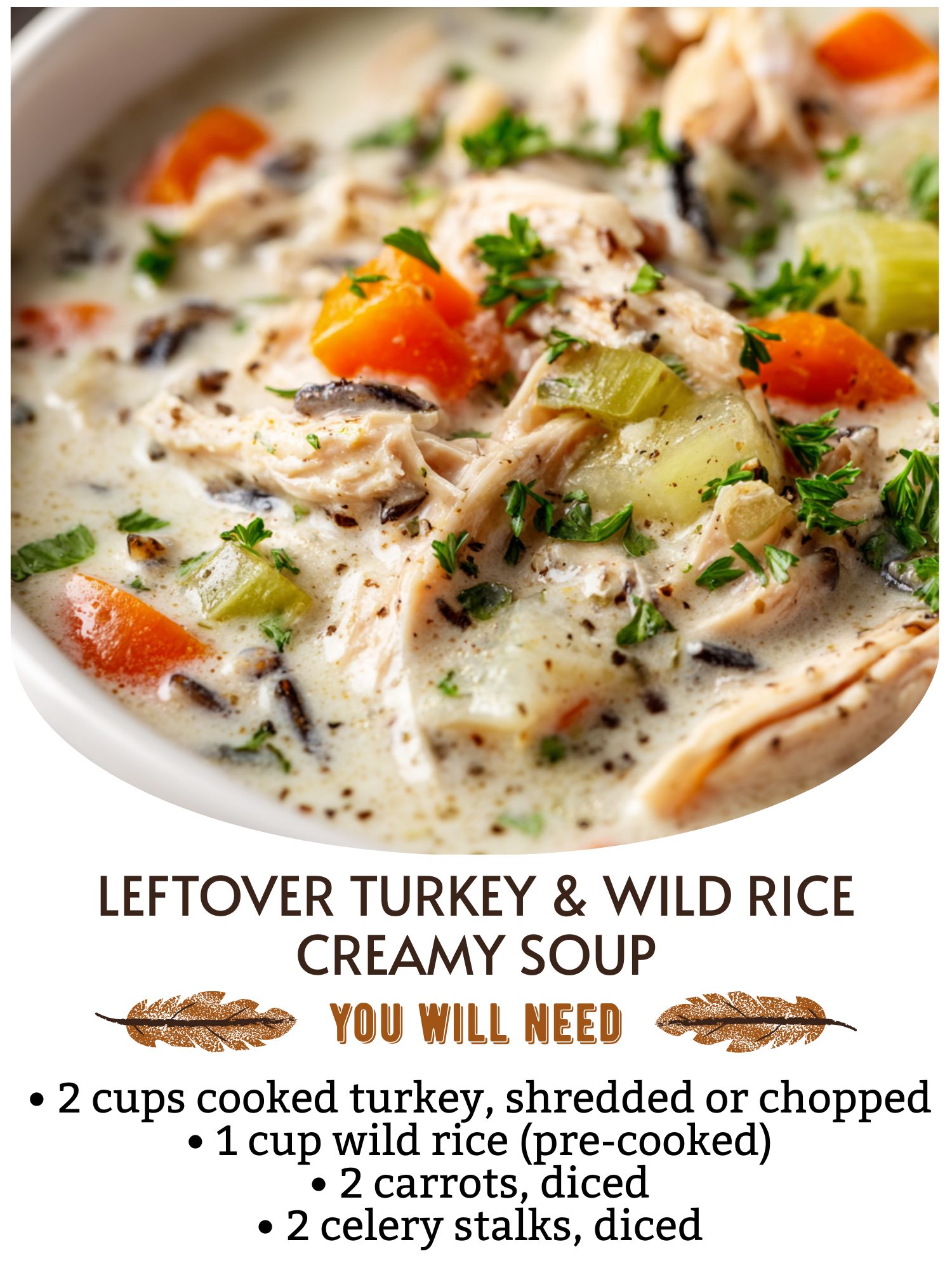 Simple - 🍗🥣 Leftover Turkey & Wild Rice Creamy Soup 🤎 A cozy, hearty ...
