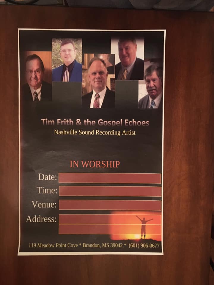 Tim Frith& Gospel Echoes Nashville sound Recording Artist Brandon Miss ...