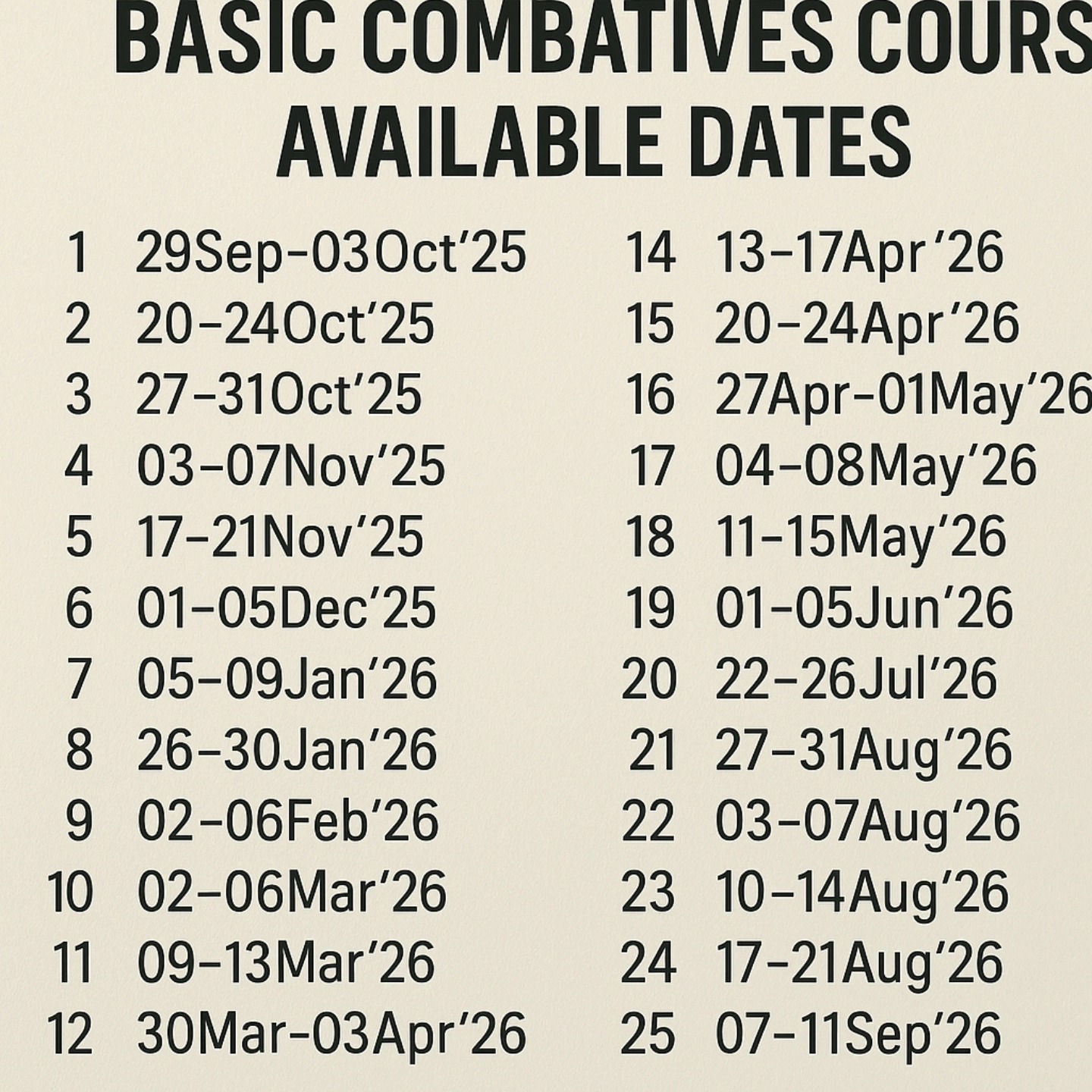 1ID Combatives - 📢 New FY26 Combatives Dates Approved! 🥋🔥... | Facebook
