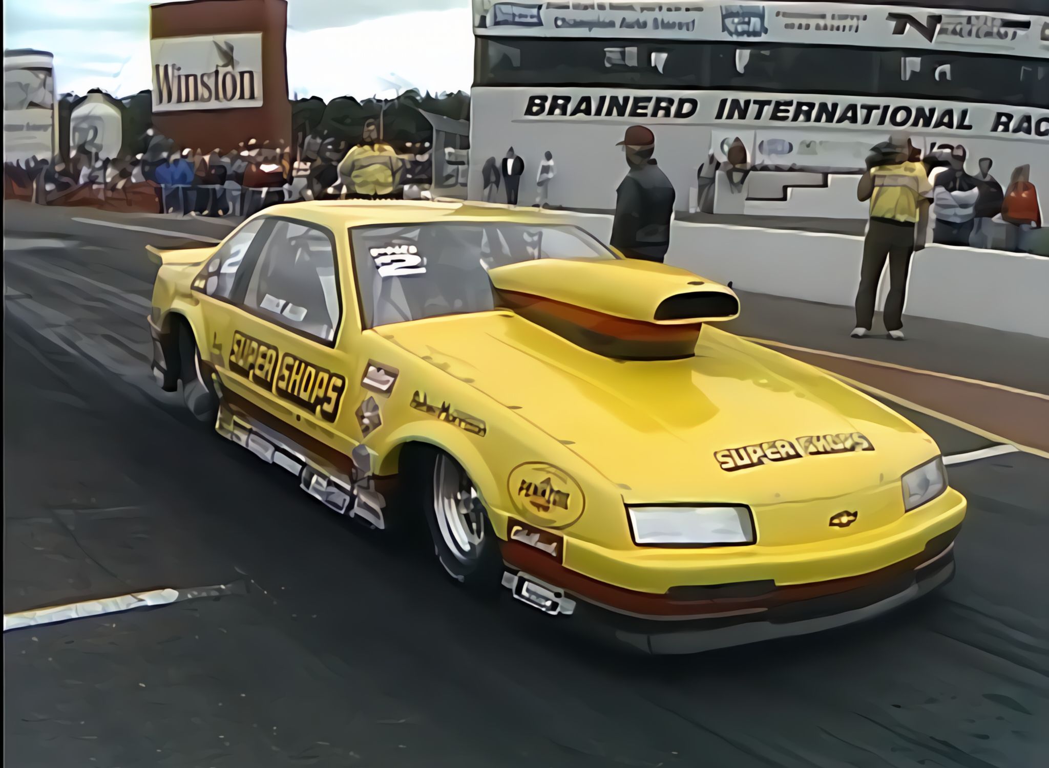 Drag - Bruce Allen in the Super Shops Pro Stock Beretta at the 1990 ...