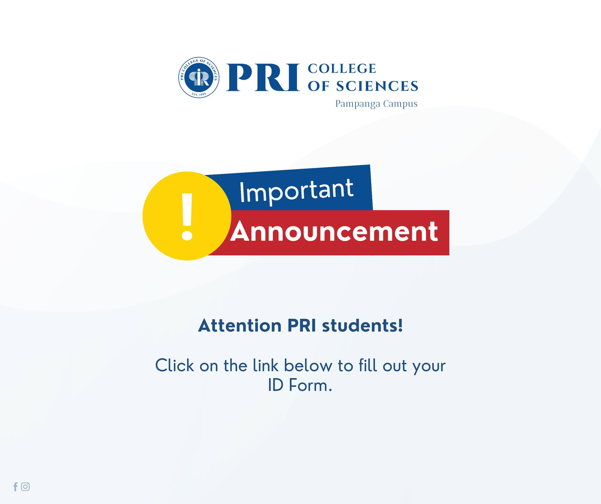 PRI - 📌 ID Registration Is Now Open! Calling all new students and old ...