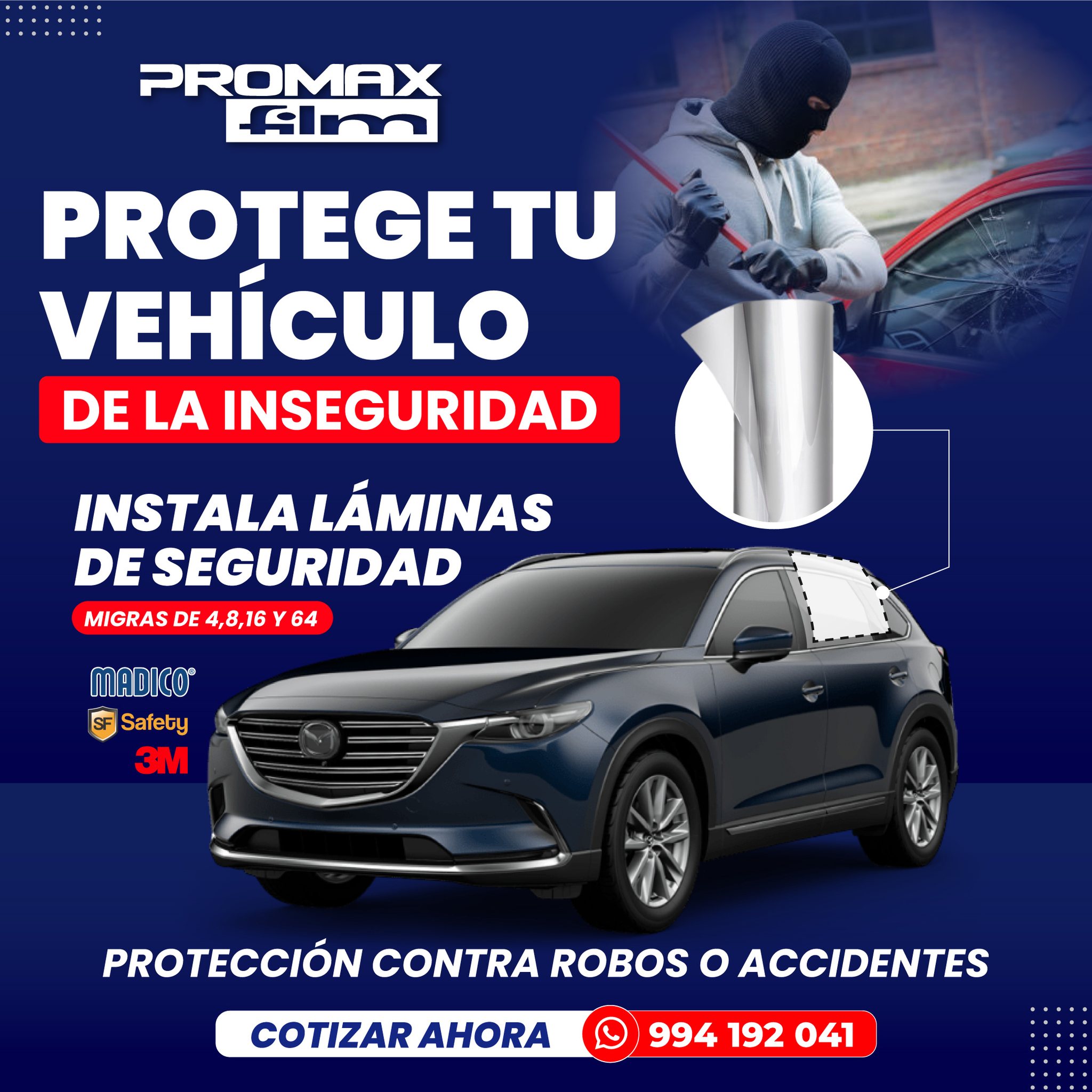 Promaxfilm - 🔒 ¡Protege tu vehículo de la inseguridad con Promax Film ...