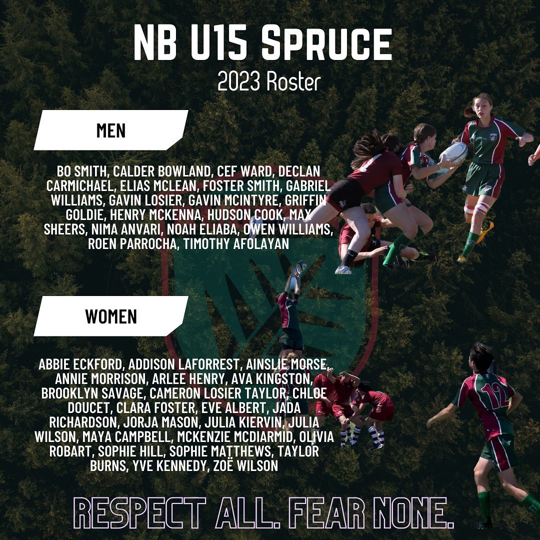 Rugby NB - Our final team roster announcements for 2023!... | Facebook
