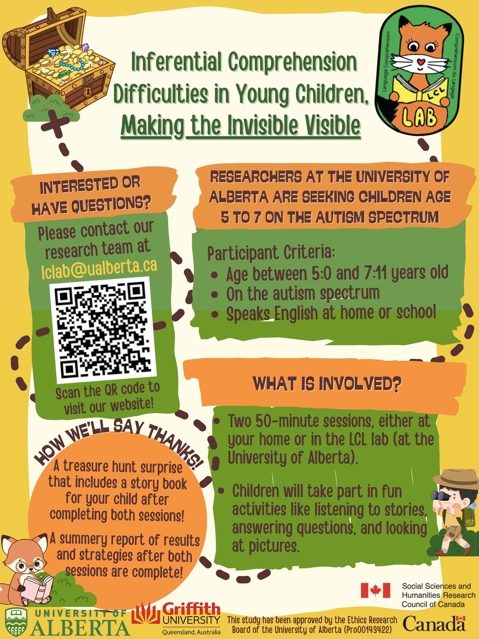 Autism - Dear families, Researchers at the University of Alberta are ...