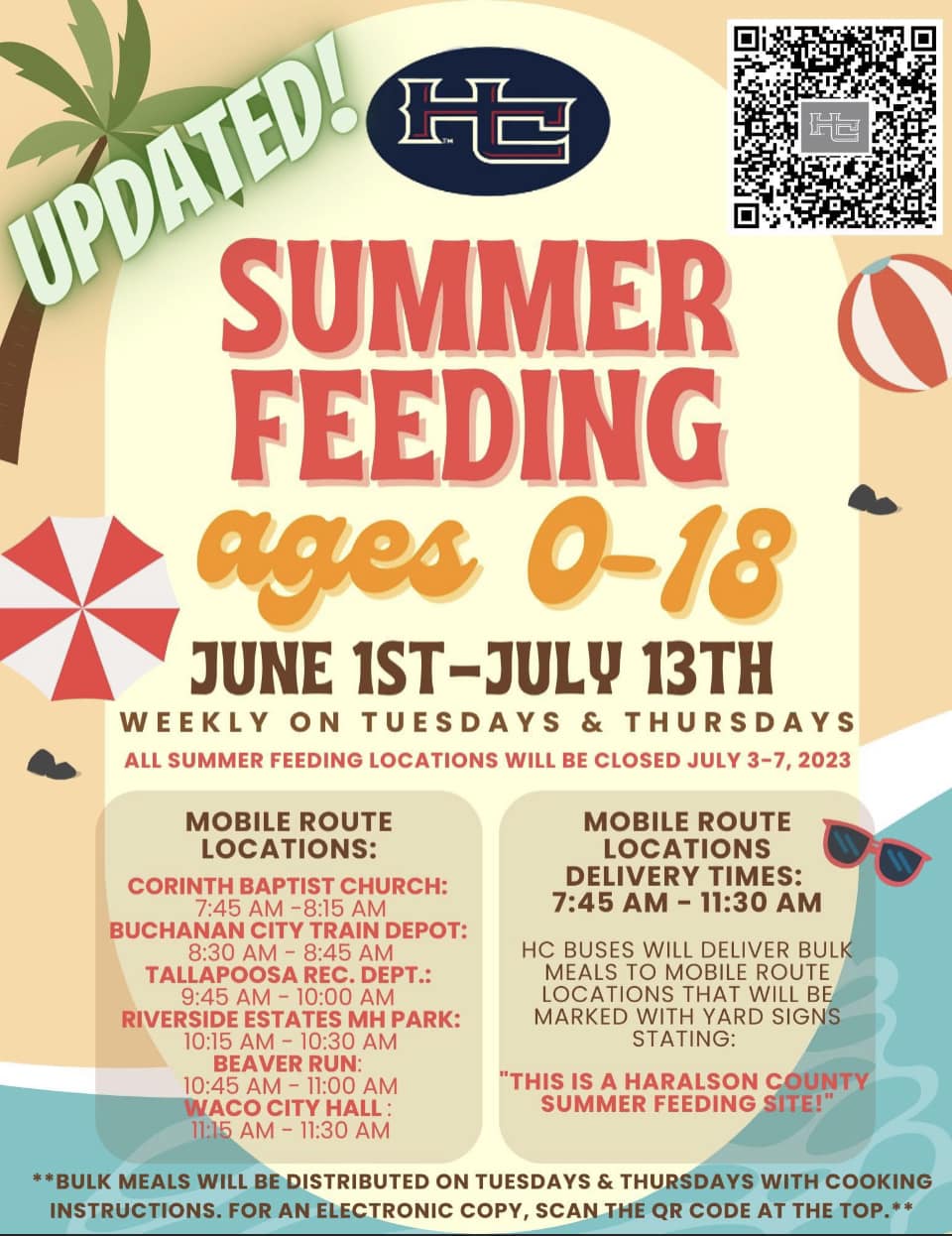 Updated summer feeing... - Haralson County School District