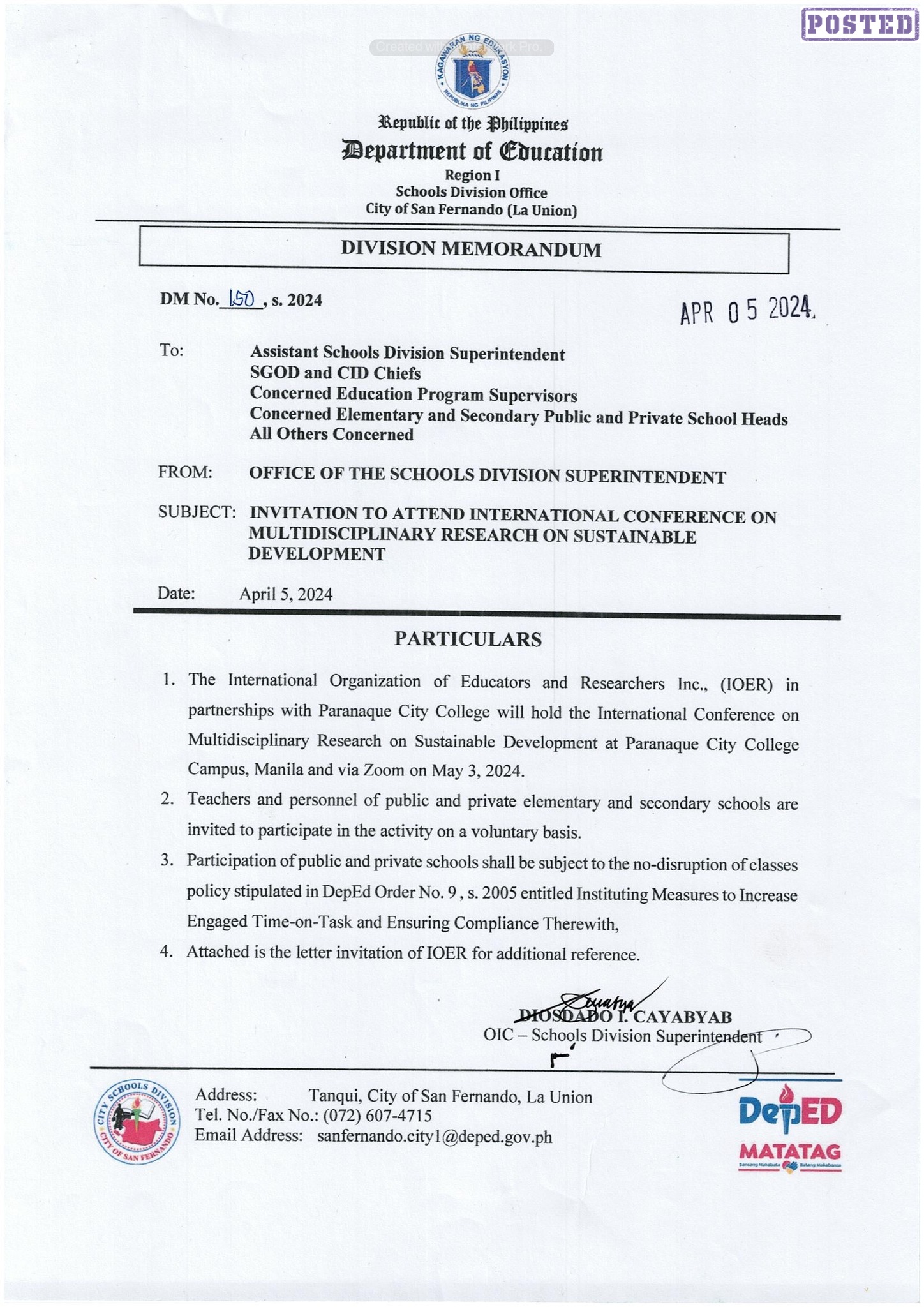 Invitation to Attend... - DepEd - San Fernando City, La Union | Facebook