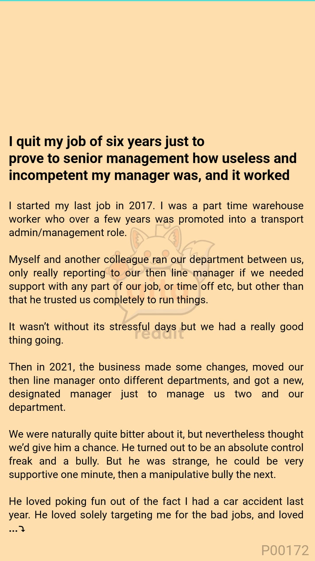Read - I quit my job of six 🐆 years just to prove to senior management ...