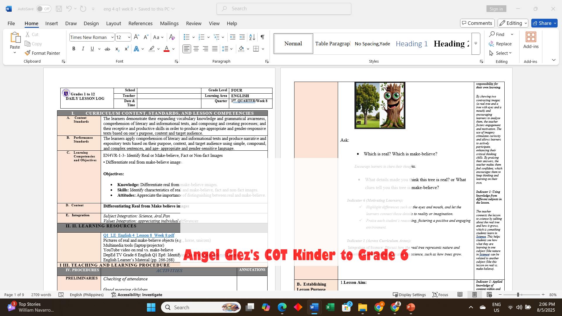 ENGLISH 4 1ST... - Angel Glez's COT kinder to Grade 6 | Facebook