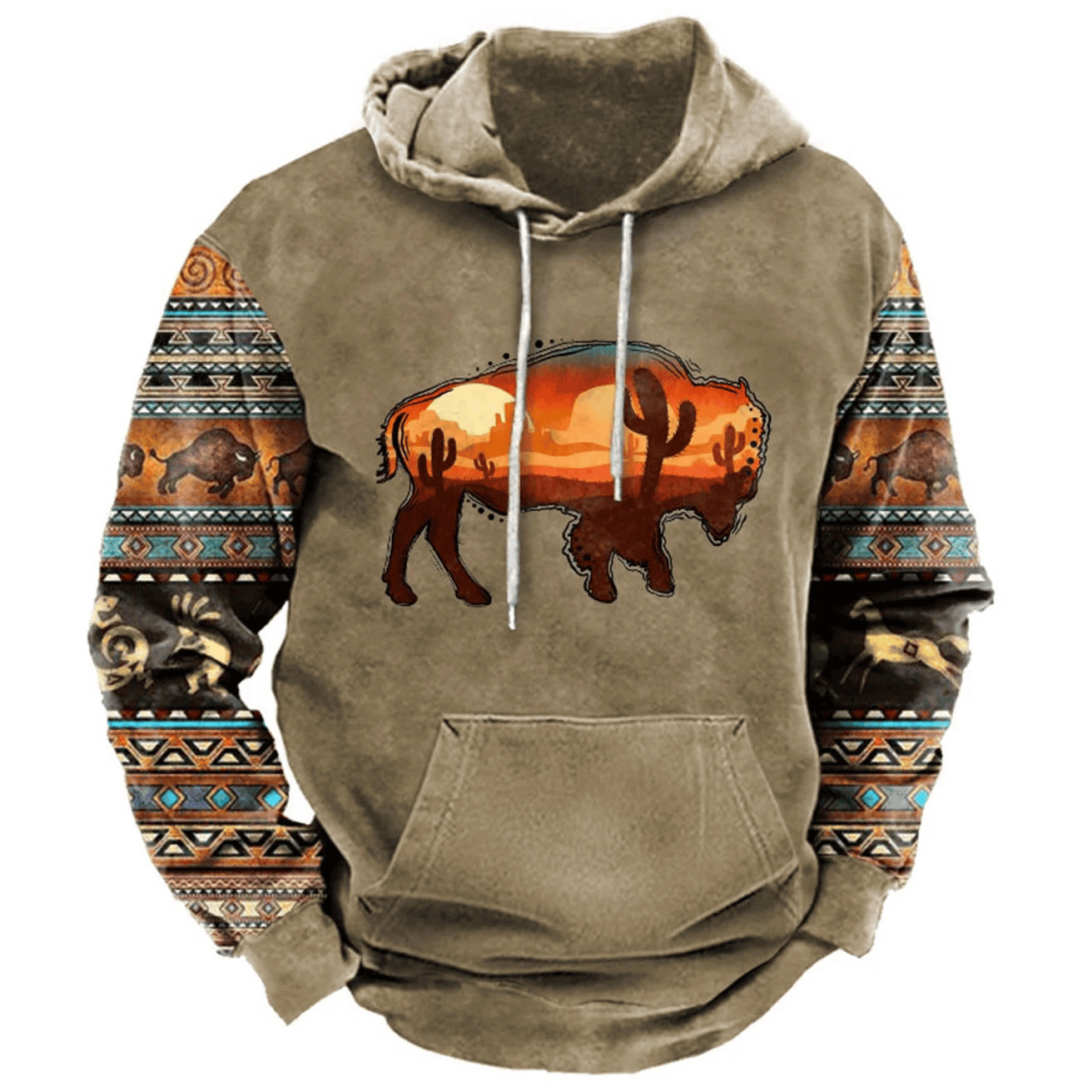 Sweat-shirt à Capuche Pullover Motif Aztec Pour Homme Taille M - Neuf Avec étiquettes