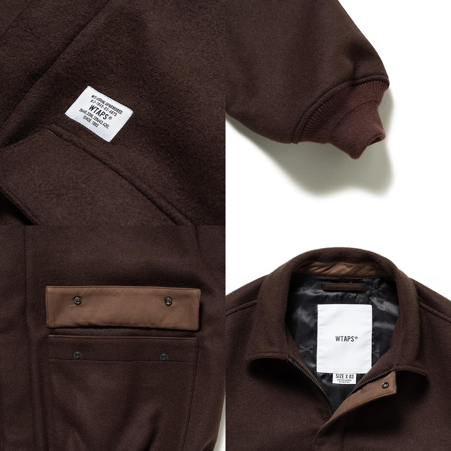 ? 日本預訂• WTAPS JFW-01 / JACKET / WONY. MELTON • Black Size 02 