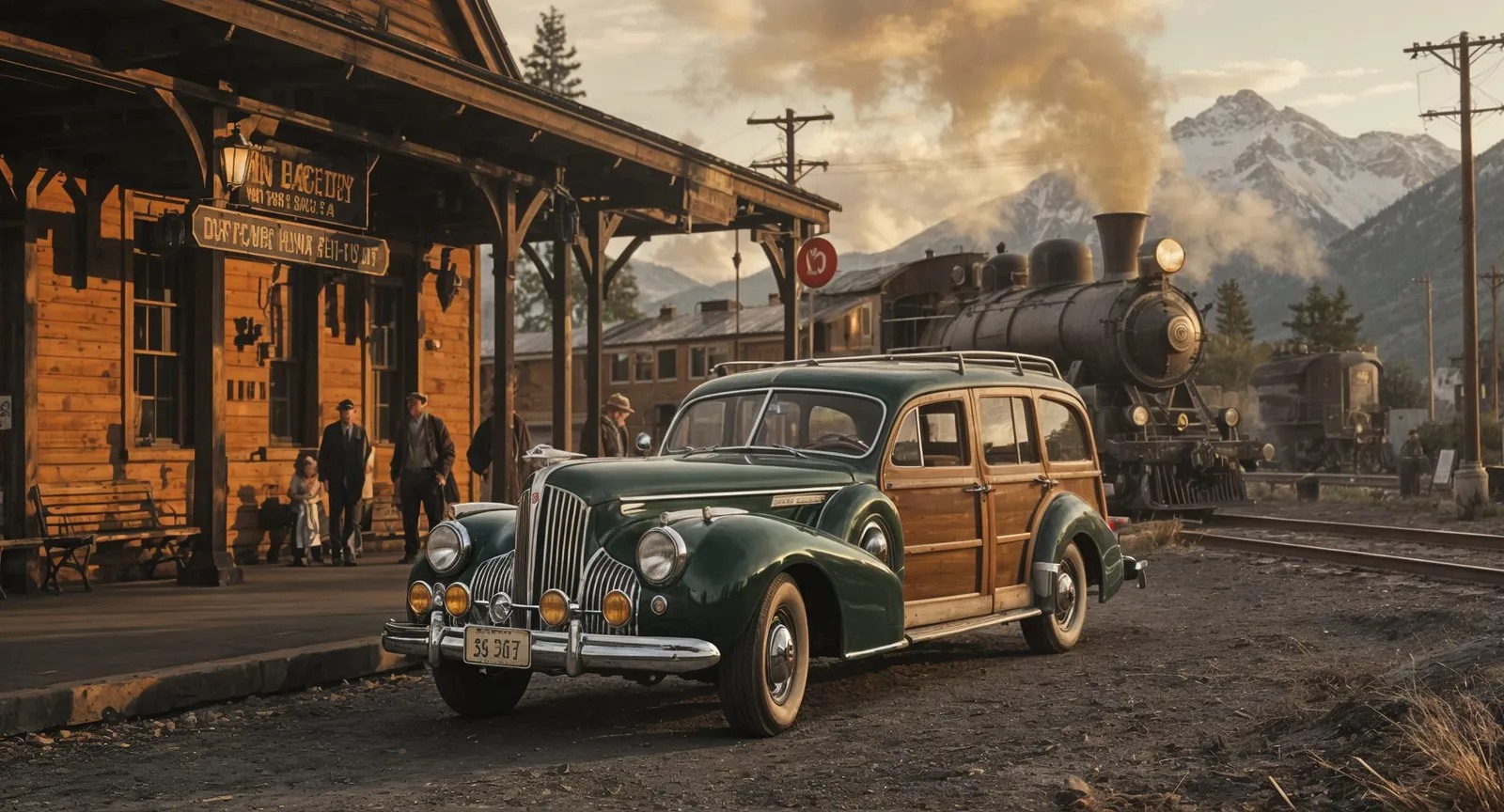 1940 Packard Model 180 Eight woodie wagon in Golden, British Columbia